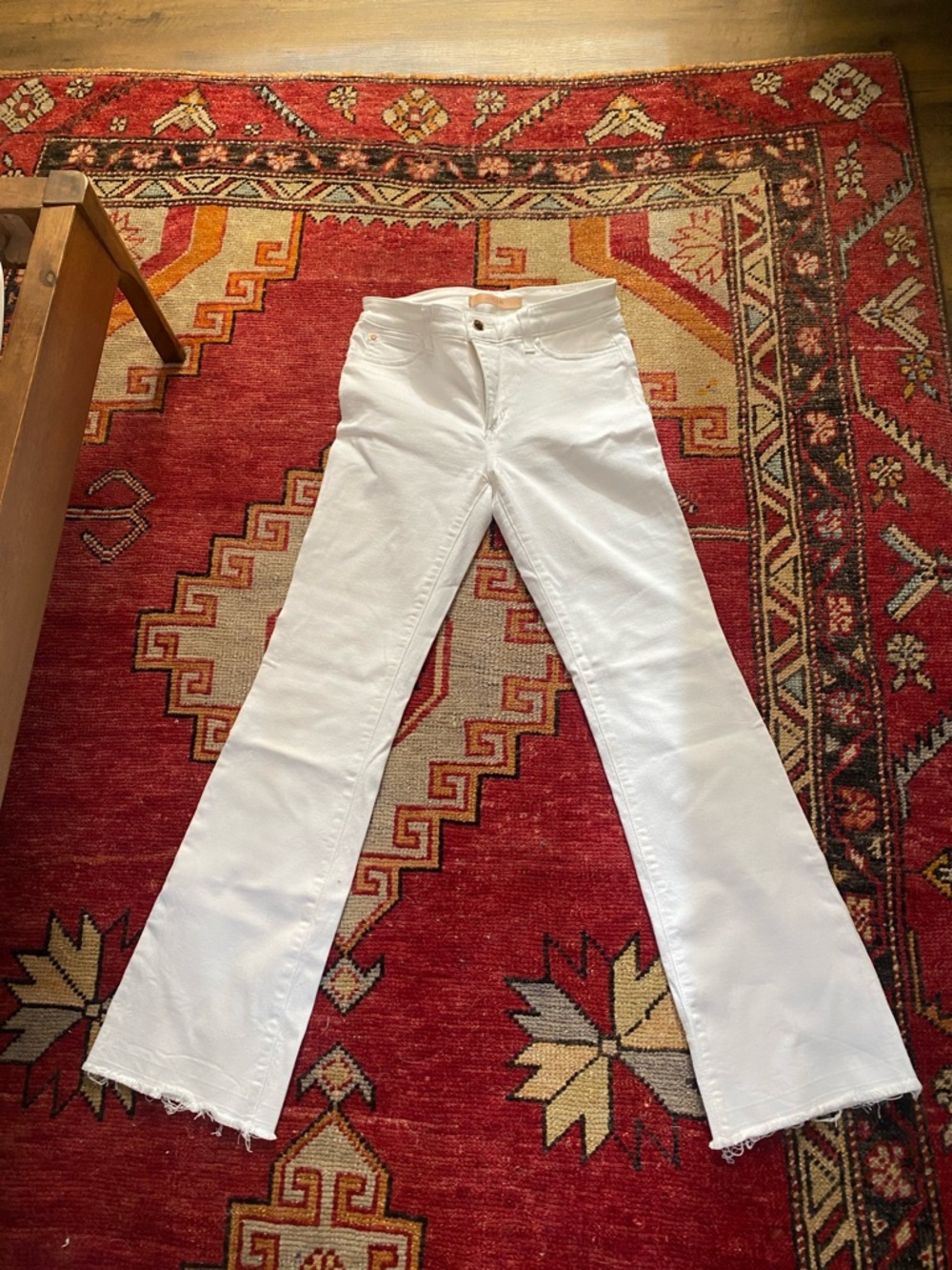 Joe's Jeans White Bootcut Jeans with Raw Hem